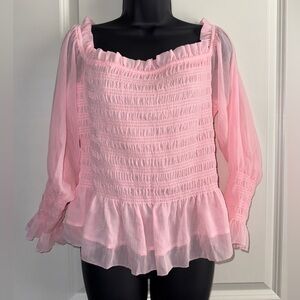 Torrid Light Pink Ruffled Women's Top NWT Size 1X Feminine Ruffles